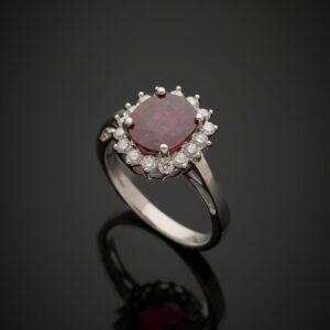 Alternative view of Lot 252 - vente 1242 - BAGUE "marguerite" en or gris… - 2026-04-22T14:30