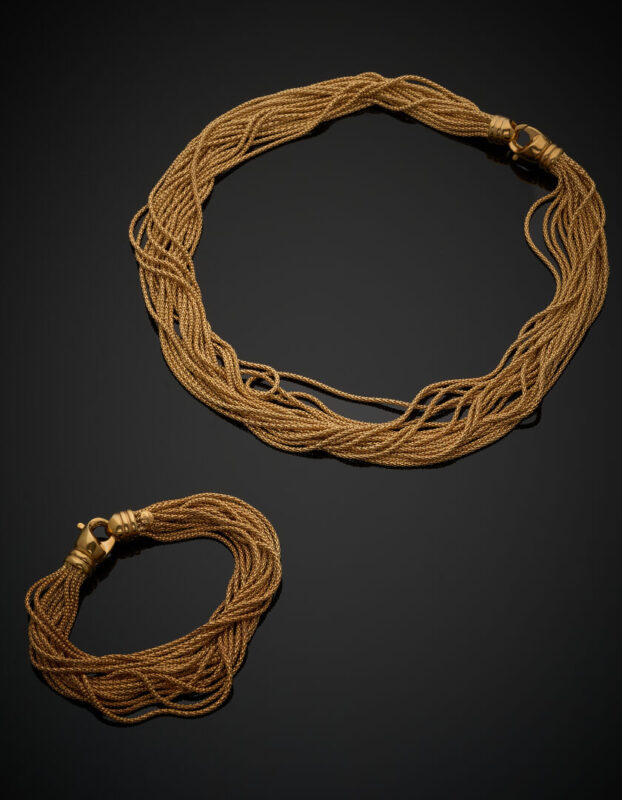 Lot 186 – vente 1242 – DEMI-PARURE « draperie » comprenant un COLLIER… – 2026-04-22T14:30